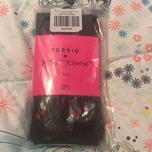 Betsy Johnson Black Cherry Tights NWT